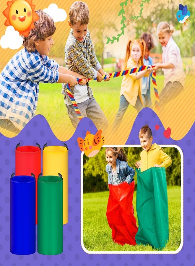 Redllo 87 Pcs Carnival Outdoor Games Potato Sack Race Bags for Kids Adults Bean Bags Ring Toss 3 Legged Relay Race Tug of War Rope Backyard for Birthday Party Field Day Family Christian Church Games - Image 4