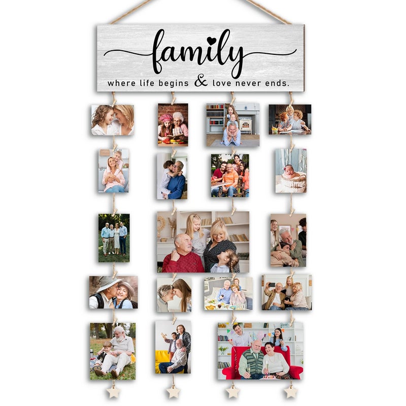 Orchroma Picture Frames Collage Photo Hanging Display Picture BoardFamily Picture Frames Collage Wall DecorFamily Where Life Begins and Love Never EndsHome Living Room Bedroom Wall Decor - Image 2
