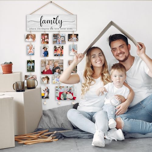 Orchroma Picture Frames Collage Photo Hanging Display Picture BoardFamily Picture Frames Collage Wall DecorFamily Where Life Begins and Love Never EndsHome Living Room Bedroom Wall Decor - Image 3