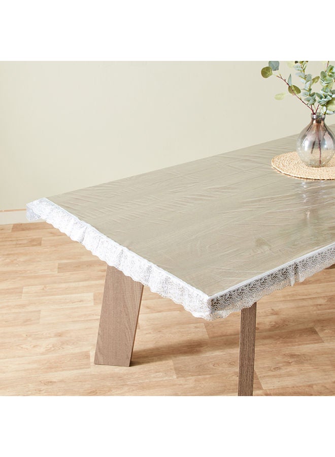 Home Box Crystallo Transparent Table Cover with Lace Border 178 x 274 cm - Image 1