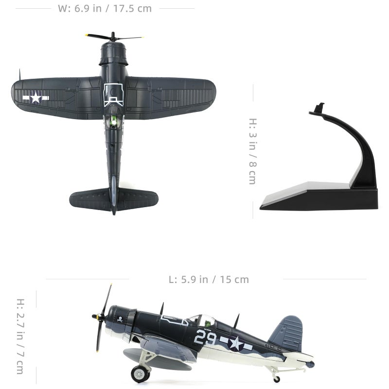 NUOTIE 1/72 F-4U Corsair USA Fighter Model World War II Vintage Warplane Metal Diecast Aircraft Military Display Airplane for Display Collection or Gift - Image 2