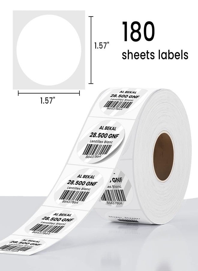 Memoqueen Phomemo 1.57" Adhesive Round Labels,Transparent Circle for M110/M120/M220/M221, Multi-Purpose Round Seasoning Stickers Numbers for Kitchen Organization and Storage (180 Labels/1 Roll) - Image 2