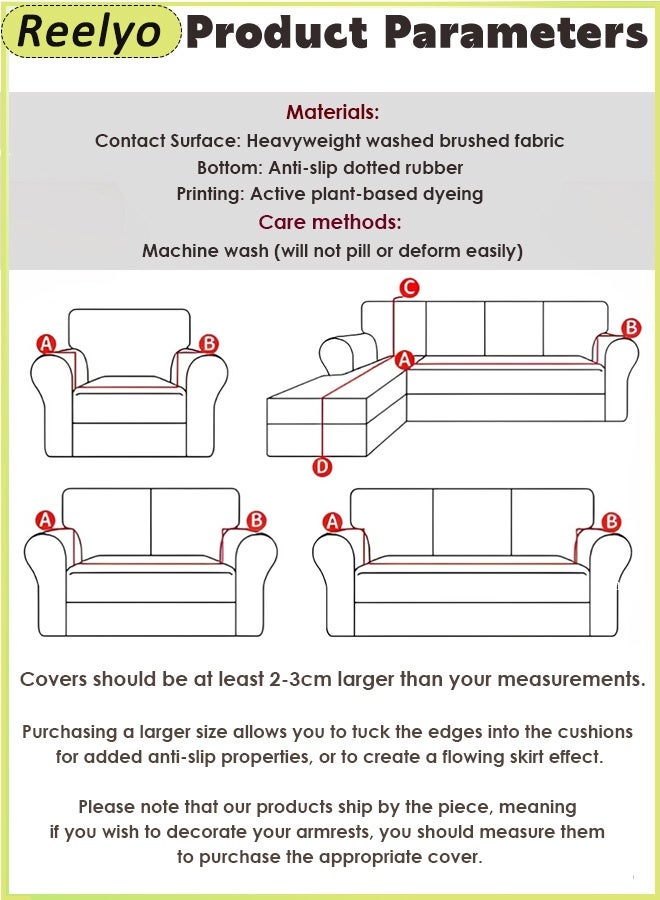Reelyo Sofa Slipcover Sofa Cover 1/2/3/4 Seater Wrinkle-free Full Coverage Couch Slipcover Exquisitely Detailed Slip Flexible Resistant Jacquard Sofa Protector Non-Slip Washable Decorative Soft Warm Sectional Couch Cover yarn Sofa Cover for Sectional Sofa, Dogs, Cats, Kids, Pets Furniture Protector Cloth Multi -Sized Wear Resistance, Dirty, Washing, Can Be Removed，BROWN - Image 2