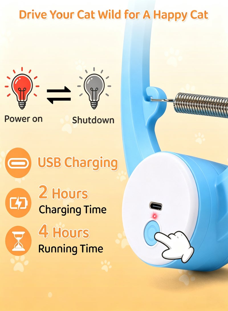 لعبة إغراء القطط الكهربائية المُعلقة بمقبض الباب، قابلة للشحن عبر USB، حركة تذبذب أوتوماتيكية مع معلق فأر قماشي، لعبة تفاعلية للقطط الصغيرة والبالغة داخل المنزل، لون أزرق فاتح - Image 2