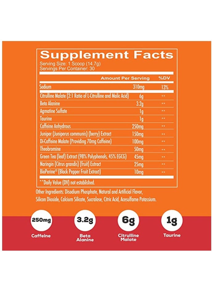 Total War Pre Workout Powder, Watermelon - Beta Alanine + Citrulline Malate Vegan & Keto Friendly- 30 Servings