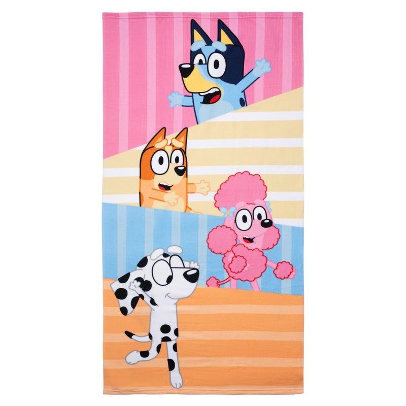 Jay Franco Bluey & Friends Bath Towel & Bath Buddy Set - Kids Bathtub Accessories - Includes 25 x 50 Inch Microfiber Towel & 13 Inch Bluey Water Play Buddy - Image 2