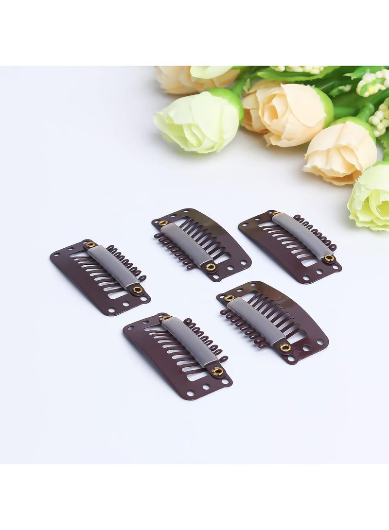 Estelle Clips For wig extension, U Shaped Snap Comb Hair Clips 9-Teeth Wig Clips with Rubber Metal Snap Combs Clips Hair Extensions Hair Accessories for Women - Image 3