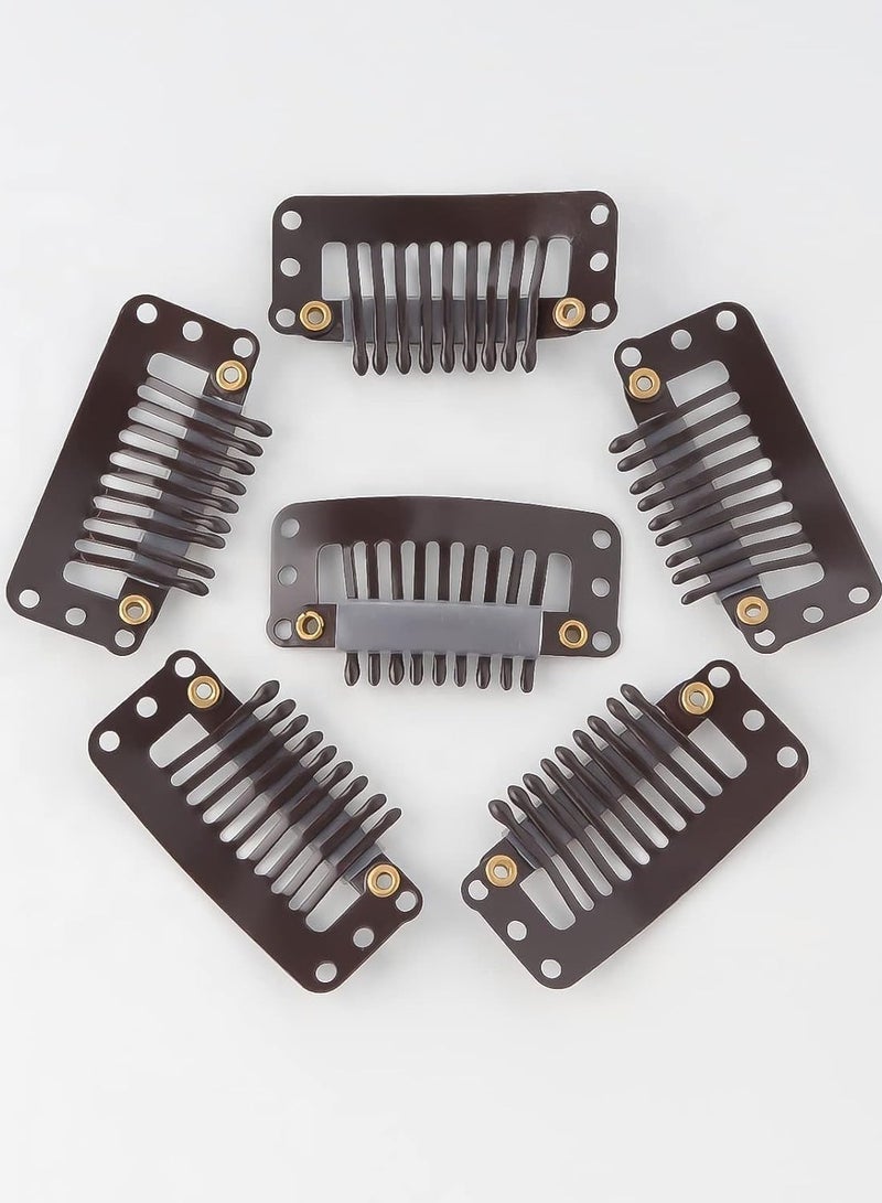 Estelle Clips For wig extension, U Shaped Snap Comb Hair Clips 9-Teeth Wig Clips with Rubber Metal Snap Combs Clips Hair Extensions Hair Accessories for Women - Image 4