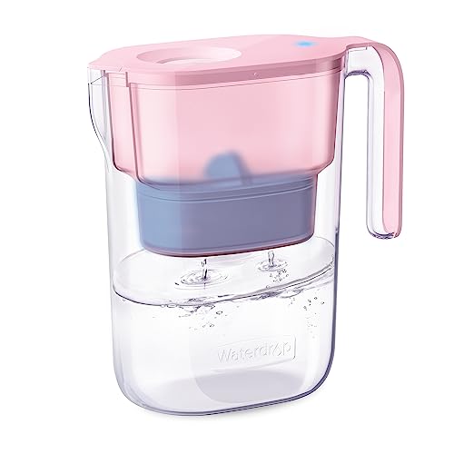Waterdrop PT05PA Alkaline Water Filter Pitcher 7Cup Mineralized Alkaline Water Healthy Clean ToxinFree Up to 100 Gallons Up to pH 95 BPAFree for Fridge Countertop Gift Pink - Image 1
