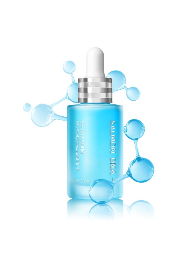 Sky Blue PDRN Peptide Serum –Salmon DNA Anti‑Aging Face Serum with Hyaluronic Acid, Hexapeptide-8, Firming & Smoothing for Fine Lines, Wrinkles & Dehydrated Skin, 30ml - Image 1