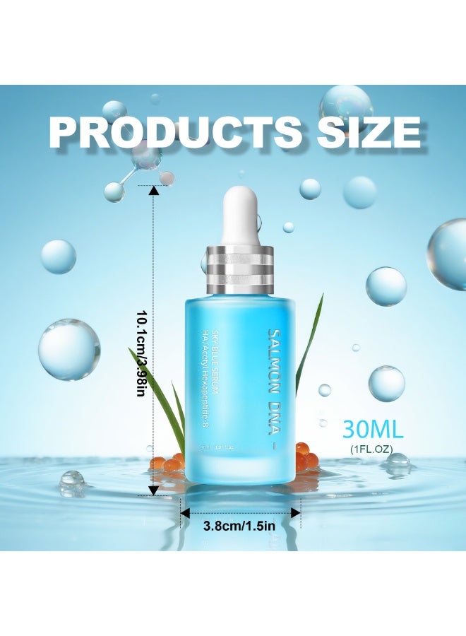 Sky Blue PDRN Peptide Serum –Salmon DNA Anti‑Aging Face Serum with Hyaluronic Acid, Hexapeptide-8, Firming & Smoothing for Fine Lines, Wrinkles & Dehydrated Skin, 30ml - Image 2