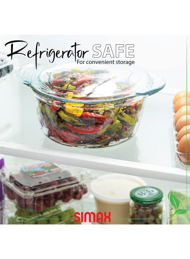 Simax Casserole Dish with Lid, Glass Casserole Dish, Holds 96 Oz (3 Quarts), Oven to Table Serving Dish, Microwave, Dishwasher, and Oven Safe Cookware - Image 5
