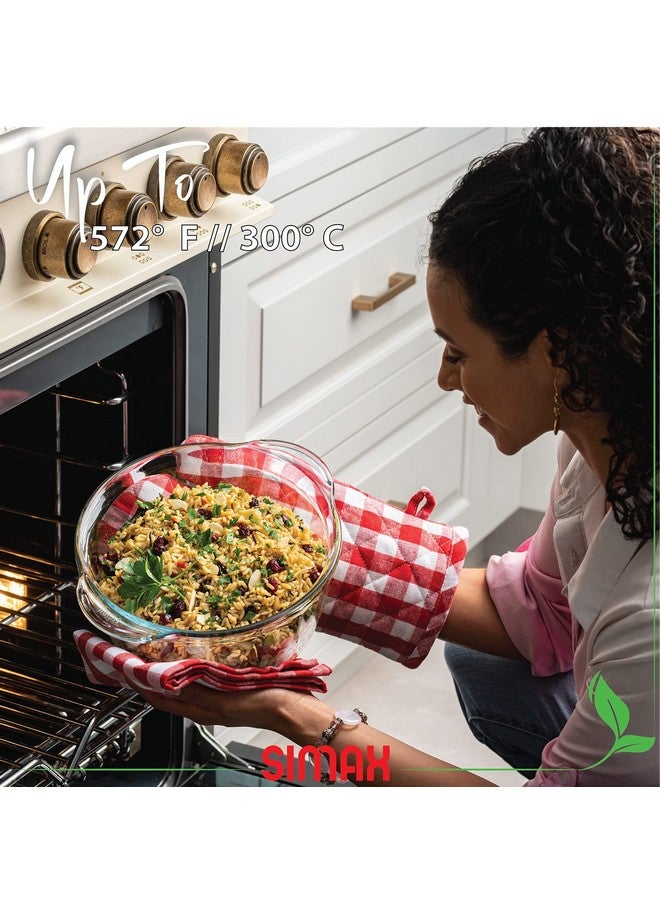 Simax Casserole Dish with Lid, Glass Casserole Dish, Holds 96 Oz (3 Quarts), Oven to Table Serving Dish, Microwave, Dishwasher, and Oven Safe Cookware - Image 3