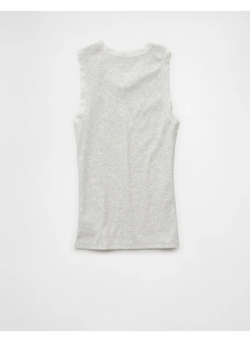 امريكان ايجل AE Graphic Lace Trim Tank Top