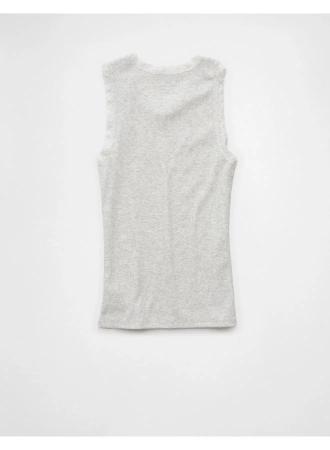 امريكان ايجل AE Graphic Lace Trim Tank Top