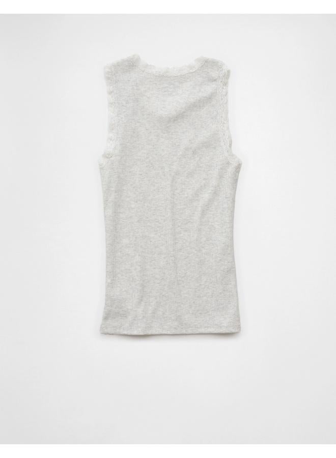 American Eagle AE Graphic Lace Trim Tank Top  - Image 2
