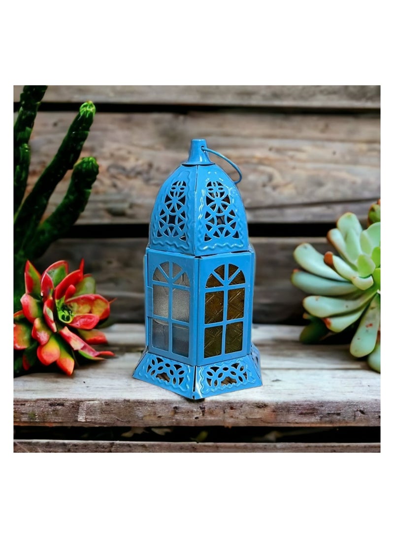 Ramadan Lantern Metal Glass Windows -  brown Decorated with Islan Rose Shape - Unique Design Decorative Appearancemic Patter - Image 2