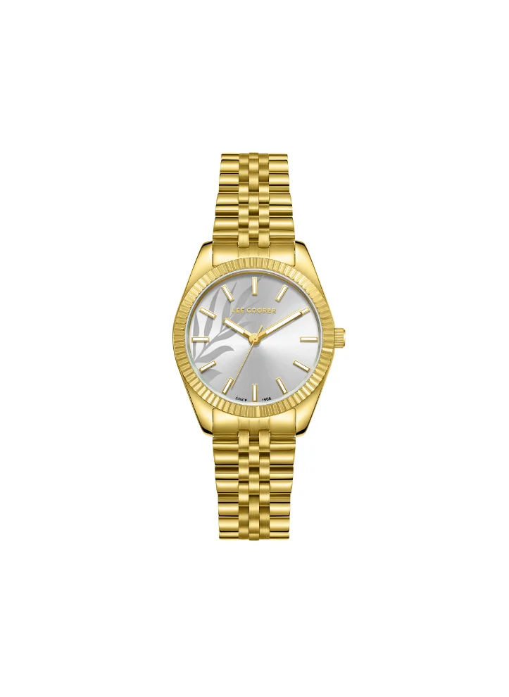 لي كوبر Lee Cooper LC08102.130 Women's Analog Display Watch & Metal Strap Gold