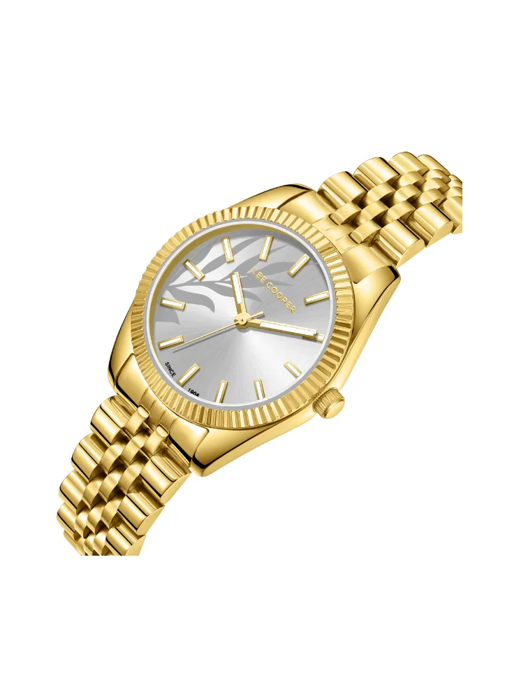 لي كوبر Lee Cooper LC08102.130 Women's Analog Display Watch & Metal Strap Gold