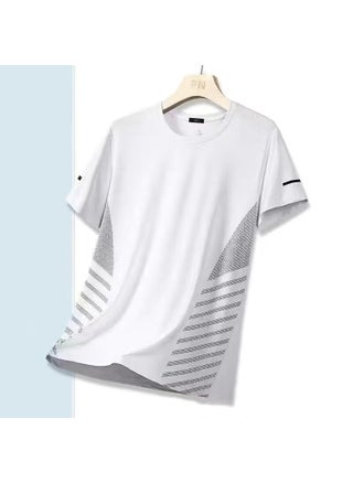 2024 Summer Mens Short Sleeve T-Shirt Elastic Quick Dry Round Neck Casual Versatile Simple Top For Students White CP679 - pzsku/Z7816D0659BF7A63FFC73Z/45/1746227861/1f506c19-dbbc-4022-86fe-5f20d3cf0619
