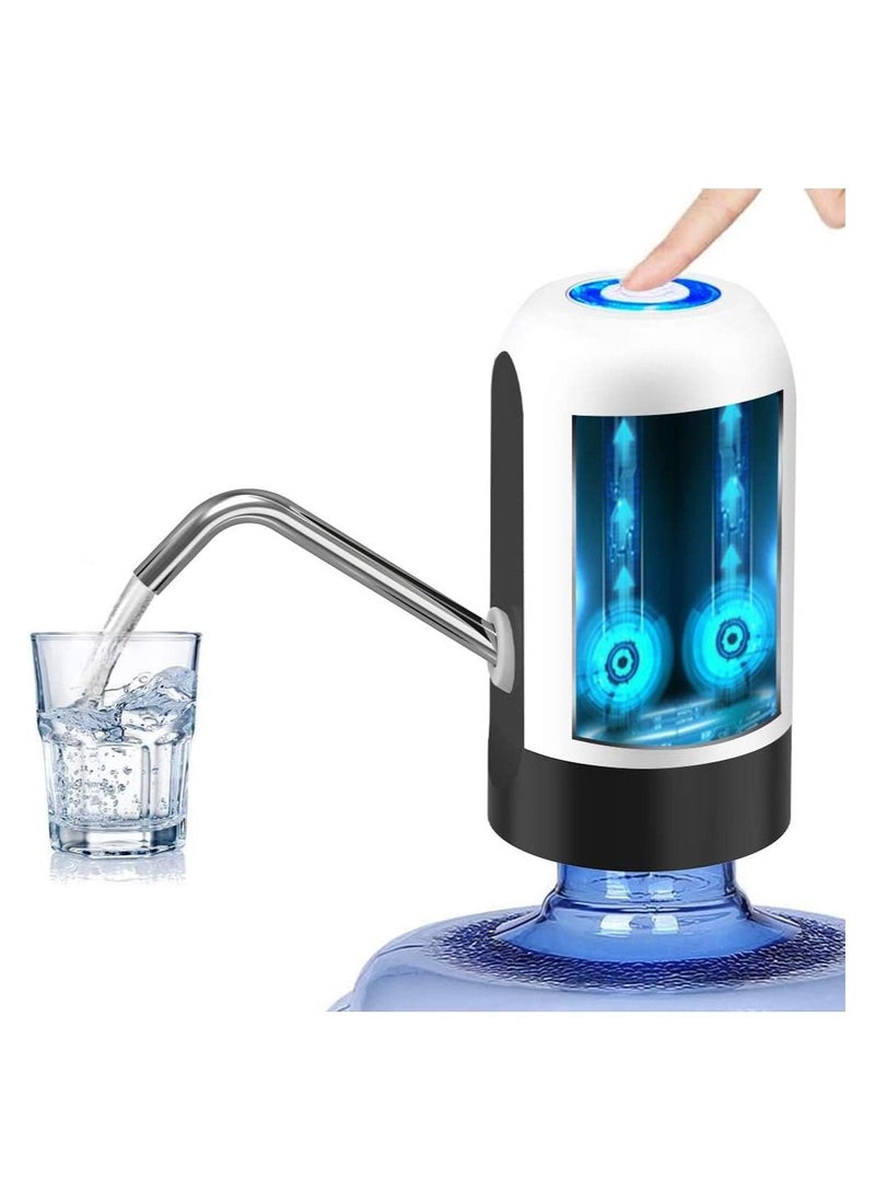 Gonice - Water Bottle Pump 5 Gallon Water Bottle Dispenser USB Charging Automatic Drinking Water Pump Portable Electric Water Dispenser Water Bottle Switch (White) - Image 1