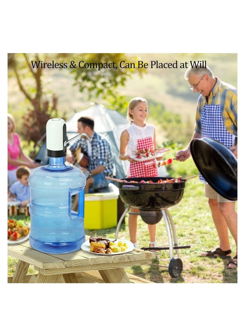 Gonice - Water Bottle Pump 5 Gallon Water Bottle Dispenser USB Charging Automatic Drinking Water Pump Portable Electric Water Dispenser Water Bottle Switch (White) - Image 1