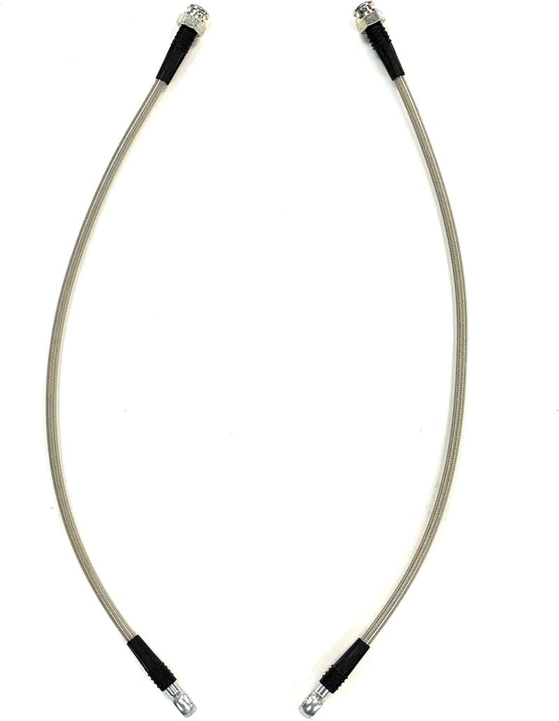 The Stop Shop Universal Braided Stainless Brake Hose - 16 Inches Long with 7/16 Inch Banjo Hole - Image 1