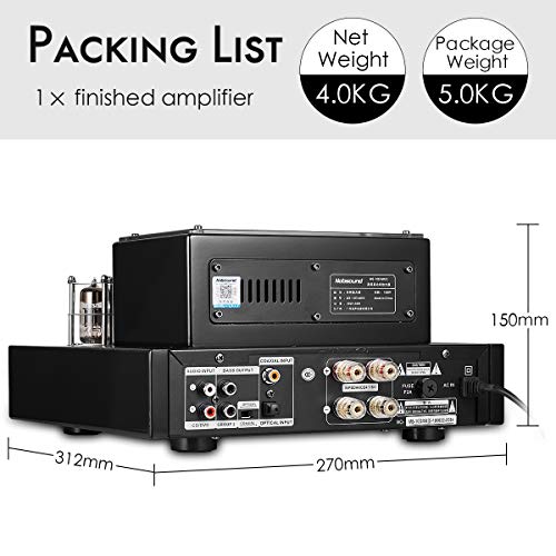 Nobsound MS-10D MKIII HiFi Bluetooth Hybrid Tube Power Amplifier Stereo Subwoofer Amp USB/Opt/Coax - Image 4