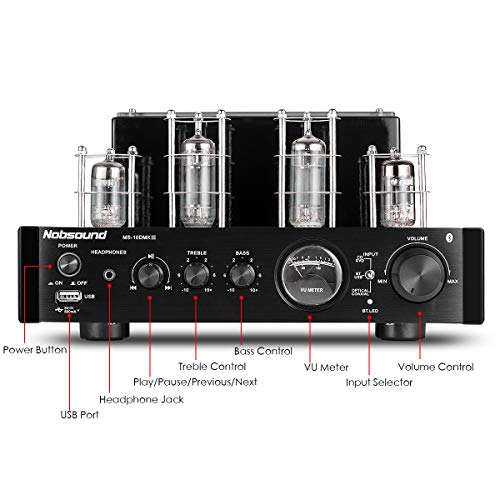 Nobsound MS-10D MKIII HiFi Bluetooth Hybrid Tube Power Amplifier Stereo Subwoofer Amp USB/Opt/Coax - Image 3