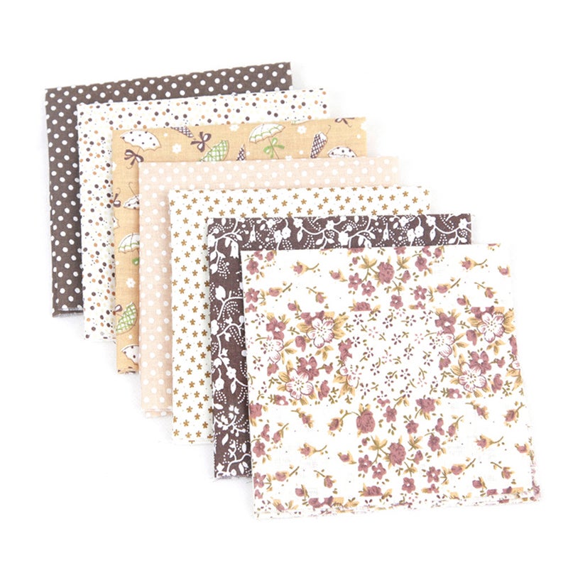 7Pcs/Set DIY Assorted Pattern Floral Printed Patchwork Cotton Fabric Cloth Sewing Quilting Cloth 250x250mm - Image 1