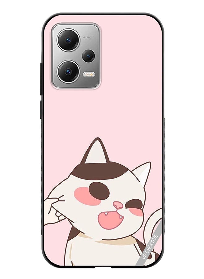 VR CREATIVE Protective Case Cover For Xiaomi Redmi Note 12 Cheeky Cat Design Multicolour - Image 1