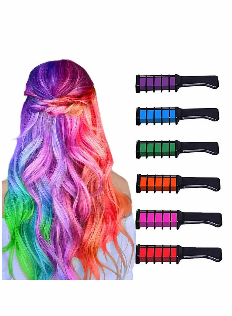 Excefore 10 Colors Mini Hair Chalk Set Hair Chalk Comb Temporary Washable Hair Color Dye DIY Hair Color for Girls Kids Birthday Party Cosplay - Image 1