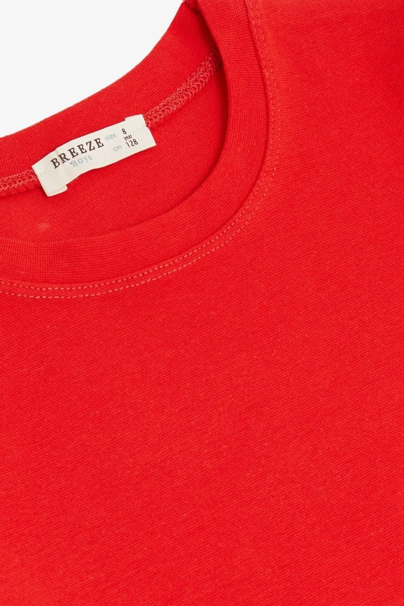 Breeze Boy's Long Sleeve T-Shirt Basic 4-8 Years, Pomegranate