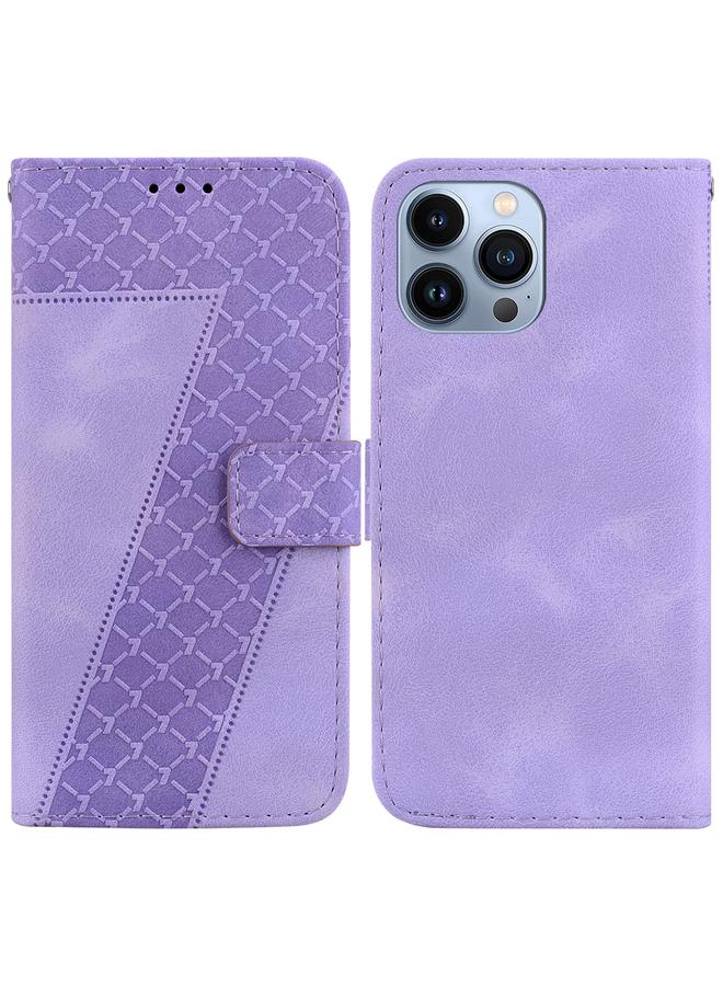 Zaboon Case For iPhone 13 Pro Max Seven-shaped Embossed Leather Phone Case - Image 1