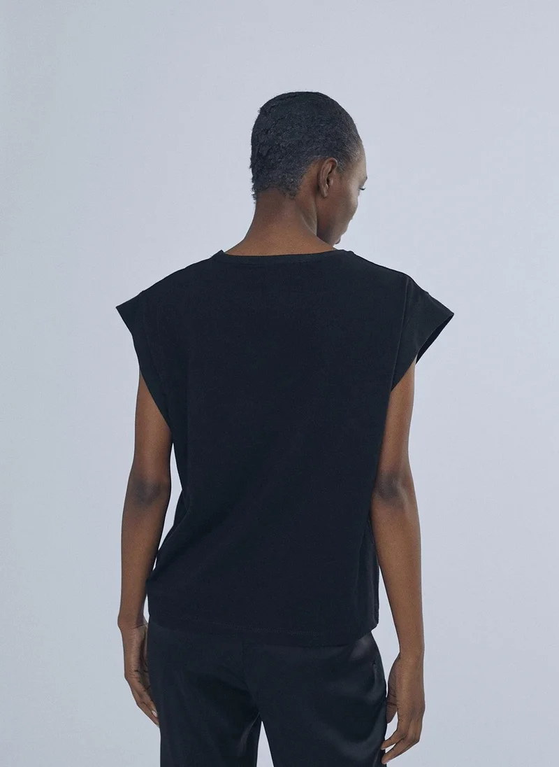 Lola Casademunt Short sleeve T-shirt with Lola glitter detail