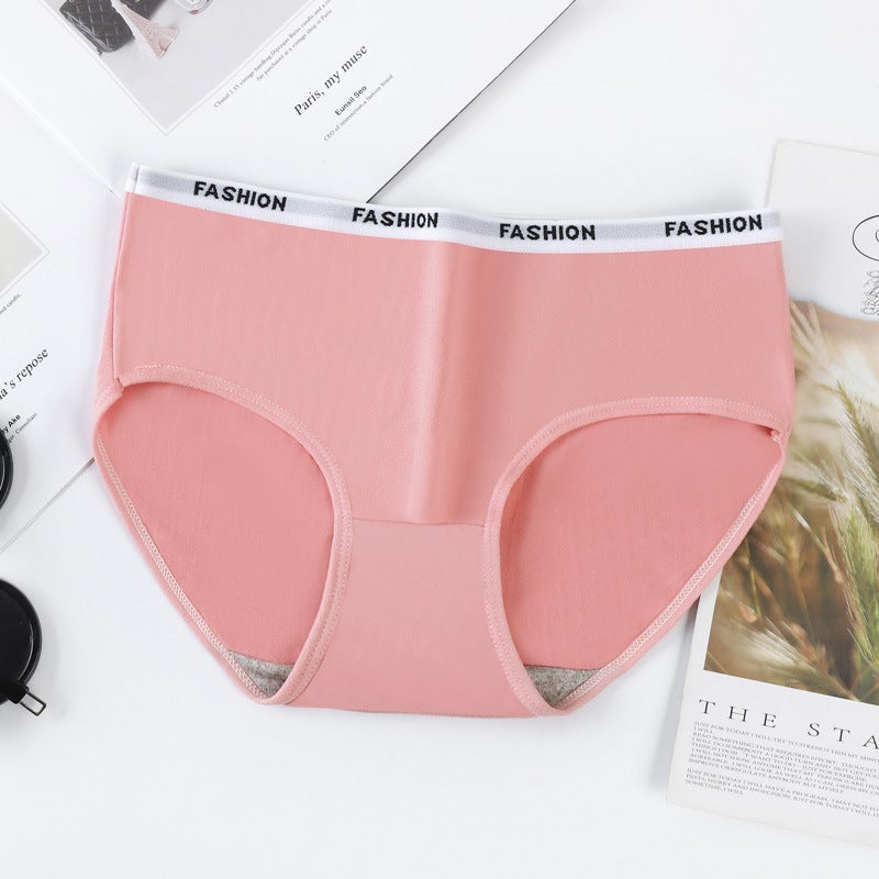 Girls Seamless Cotton Briefs Autumn Winter Simple Japanese Style Melon Red - Image 1