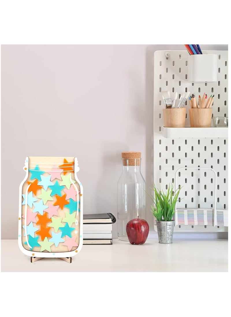 Excefore - Stars Reward Jar for Kids, star Jar Reward System, Incentive Jar for Classroom, Magnetic Class Chore Bulletin Board Behavior Jar Classroom Management Tool (Magnets Included) - Image 1