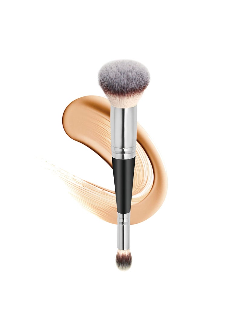 KASTWAVE 2Pcs Makeup Brushes Dual-ended Foundation Brush Concealer Perfect Any Look Premium Luxe Hair Rounded Taperd Flawless Ideal for Liquid Cream Powder Blending Buffing - Image 1