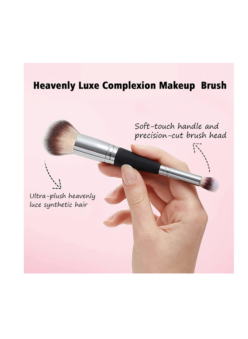 KASTWAVE 2Pcs Makeup Brushes Dual-ended Foundation Brush Concealer Perfect Any Look Premium Luxe Hair Rounded Taperd Flawless Ideal for Liquid Cream Powder Blending Buffing - Image 4