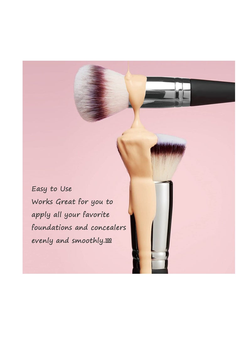 KASTWAVE 2Pcs Makeup Brushes Dual-ended Foundation Brush Concealer Perfect Any Look Premium Luxe Hair Rounded Taperd Flawless Ideal for Liquid Cream Powder Blending Buffing - Image 3