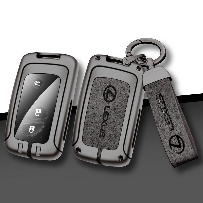 Grey Metal Alloy Key Shell Case for Lexus LX570 GX460 RX LX GS - Image 1