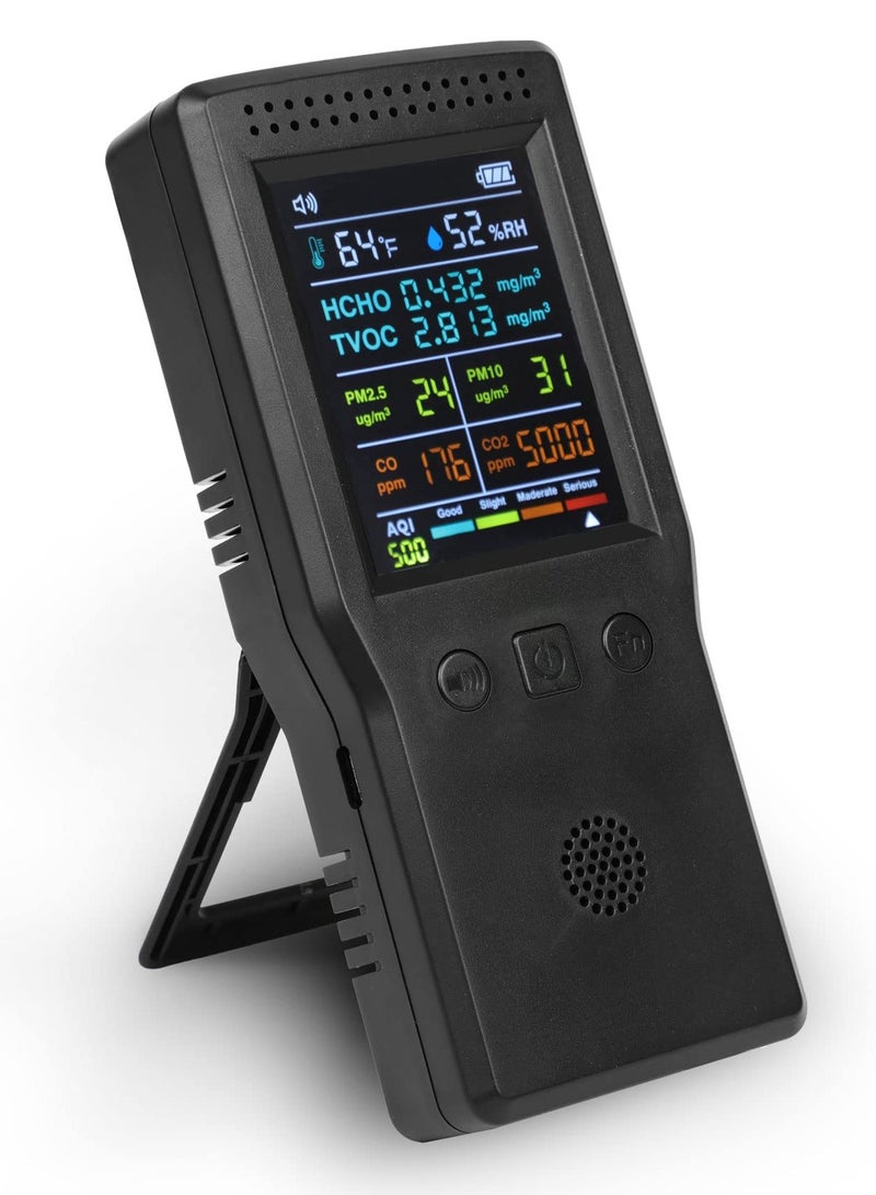 9 in 1 Air Quality Monitor, Formaldehyde Detector Indoor, Temperature & Humidity Meter, Pollution Tester, Sensor, Detect PM2.5/PM10 Monitor, Test Indoor HCHO TVOC Volatile Organic Compound Gas - Image 1
