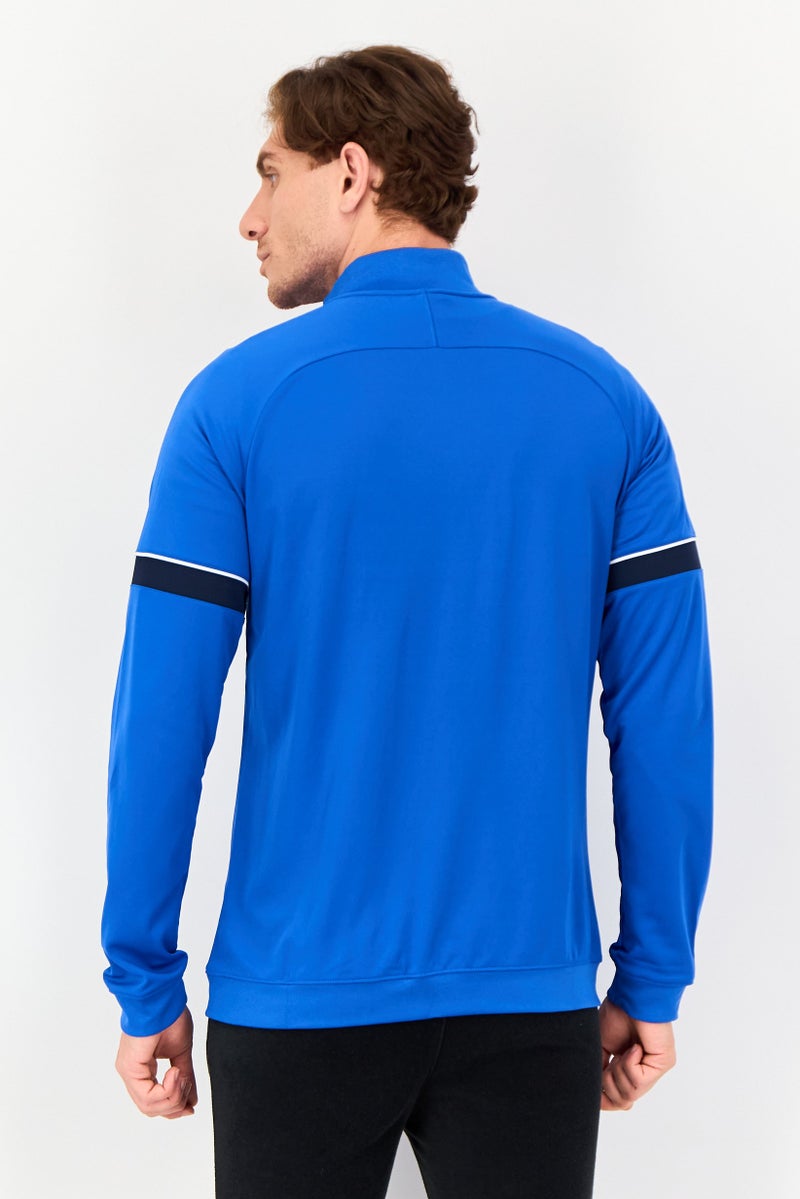 Nike Men Dri Fit  Embroidered Logo Training Jacket, Blue - Image 3