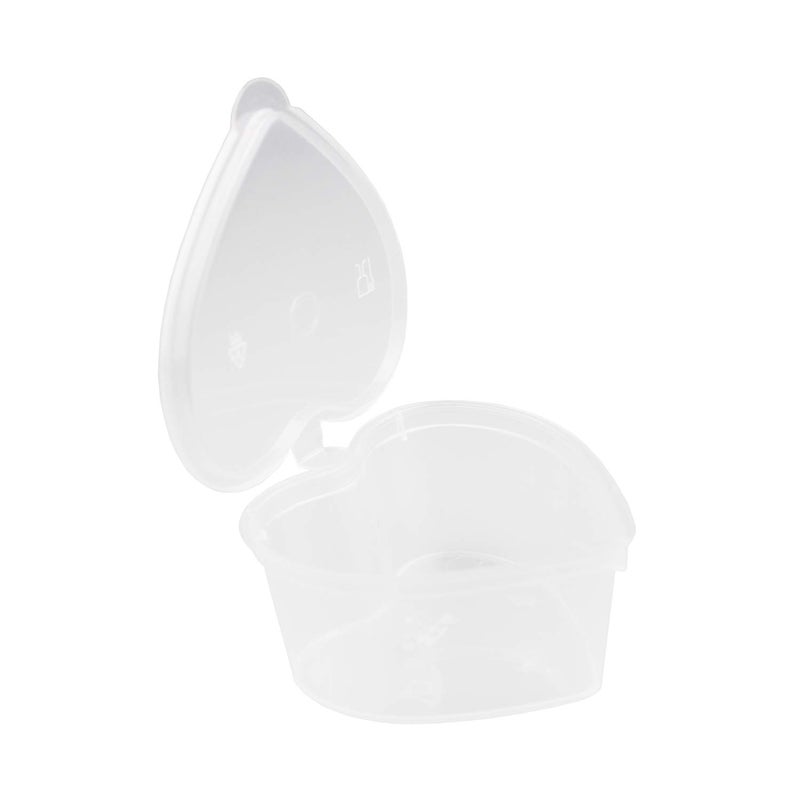 Goodma 24 Pieces 2.4 oz Heart Shaped Slime Storage Containers Transparent Small Plastic Box with Hinged Lids - Image 2
