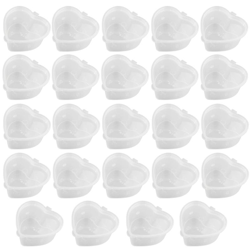 Goodma 24 Pieces 2.4 oz Heart Shaped Slime Storage Containers Transparent Small Plastic Box with Hinged Lids - Image 1