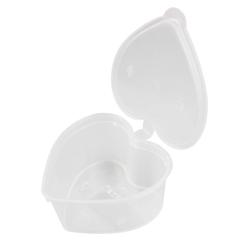 Goodma 24 Pieces 2.4 oz Heart Shaped Slime Storage Containers Transparent Small Plastic Box with Hinged Lids - Image 3
