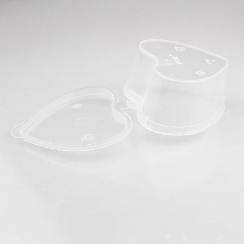 Goodma 24 Pieces 2.4 oz Heart Shaped Slime Storage Containers Transparent Small Plastic Box with Hinged Lids - Image 5