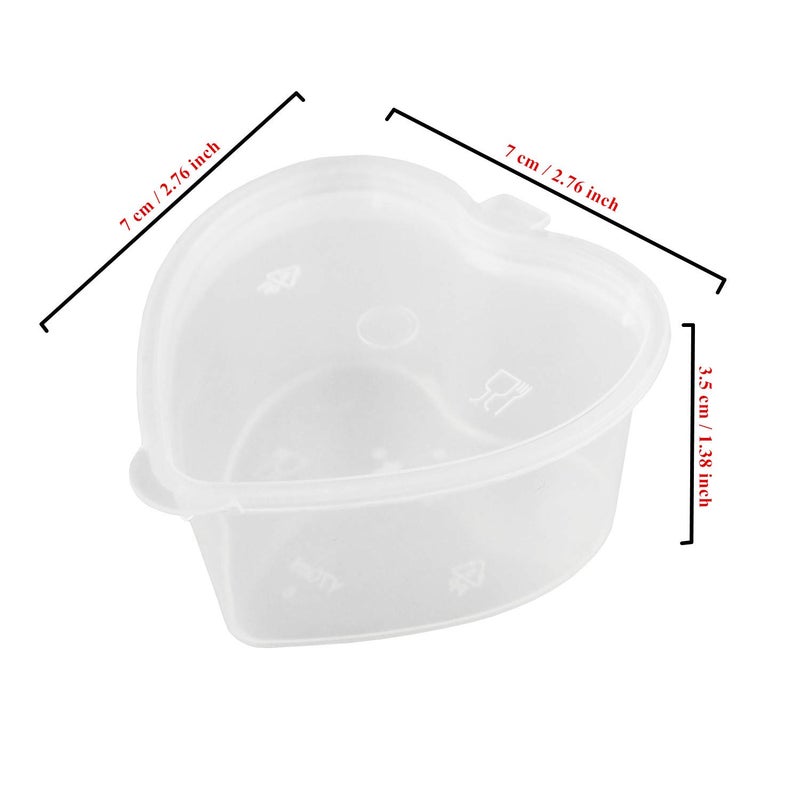 Goodma 24 Pieces 2.4 oz Heart Shaped Slime Storage Containers Transparent Small Plastic Box with Hinged Lids - Image 4