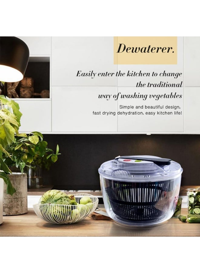 Halamine Salad Spinner, Multifunction Manual Salad Spinner, Lettuce Dryer and Vegetable Washer, BPA Free, Draining Lettce and Vegetable with Ease, For Salad Greens, Lettuce, Fruits and Vegetables/5L - Image 5