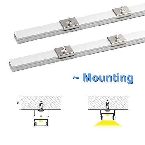VST 6Pack 1ft U Shape LED Aluminum Channel System with Milky Cover, End Caps and Mounting Clips, LED Diffuser Channel for LED Strip Light, Very Easy Installation - Image 4